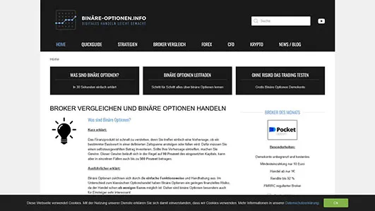 Оновлення сайту "Binäre-optionen.info"